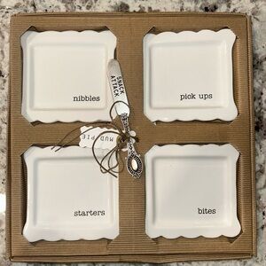 White Ceramic Appetizer Plates Set